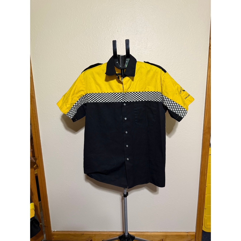 Speed Zone Race Gear Mens Staff Shirt Thunder Alley Promotions Yellow Black XL